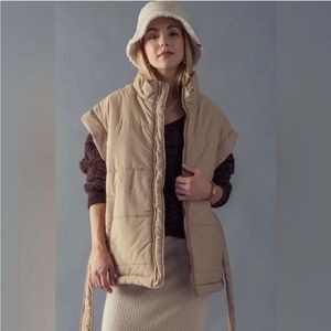 Belted Duvet Wrap Puffer Vest NWT